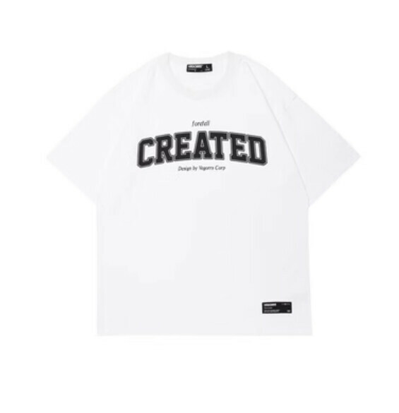 Monogram print short sleeve T (white) [M-2XL size] [Contact customer service to confirm the shipping size after placing an order]