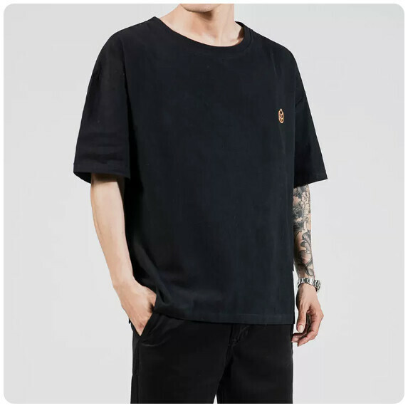新款夏季短袖T恤男（黑色【M_5XL碼】（下單後聯繫客服確認發貨尺碼））