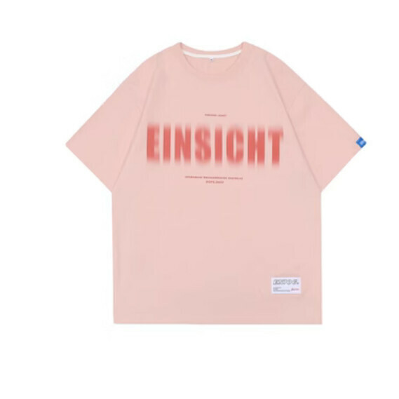 Monogram print short sleeve T (pink) [S-XL size] [Contact customer service to confirm the shipping size after placing an order]