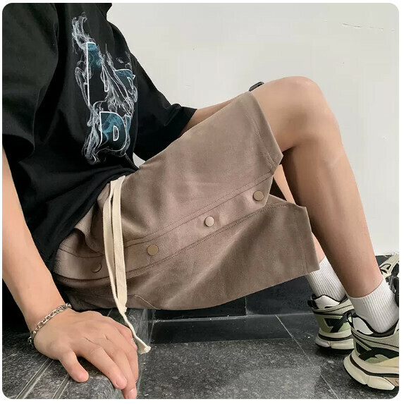 新款排扣開叉男（卡其【M_3XL碼】（下單後聯繫客服確認發貨尺碼））