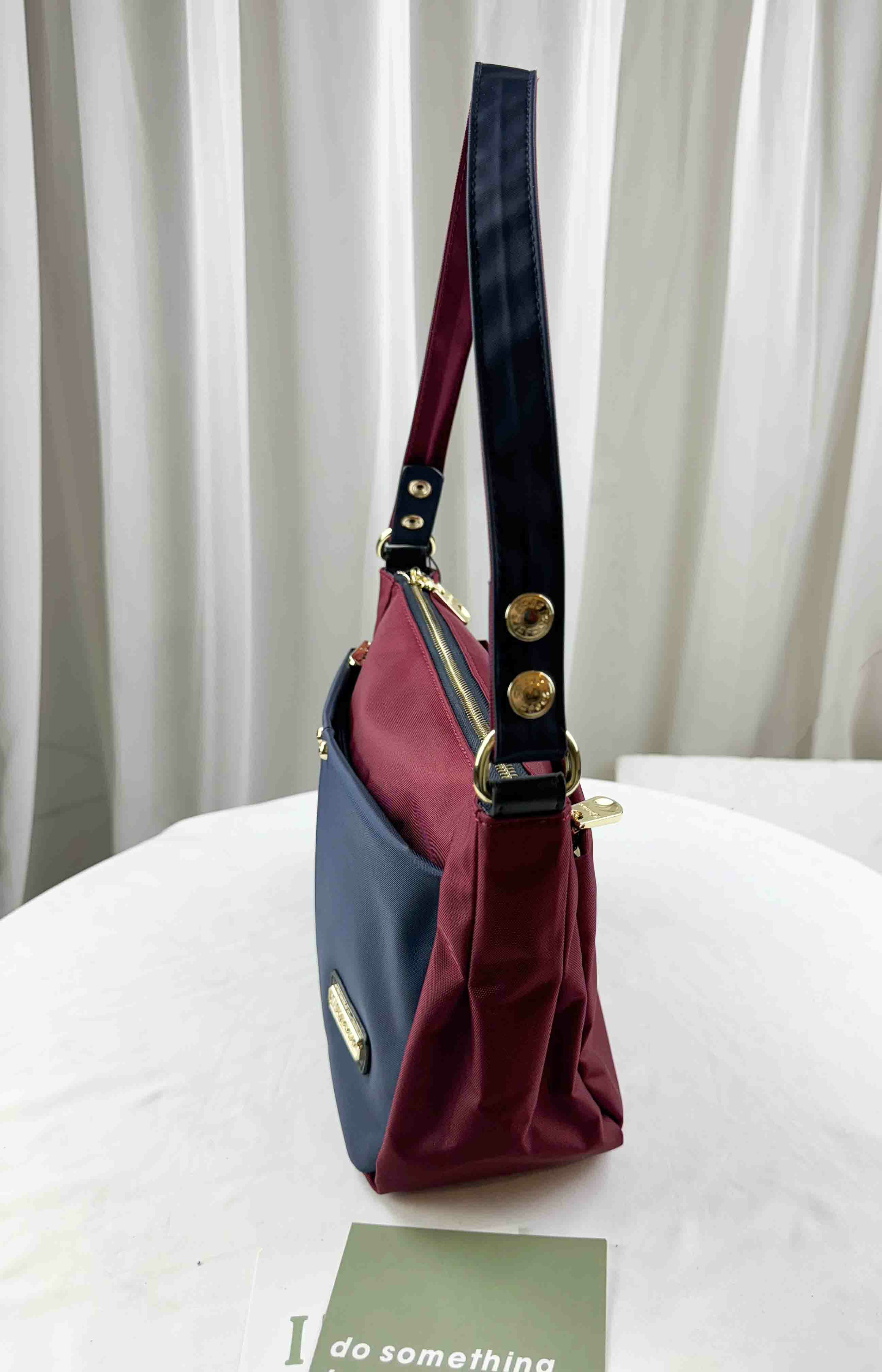 GOODS 織帶藍紅尼龍防潑水肩背包 / 側背包    #2844