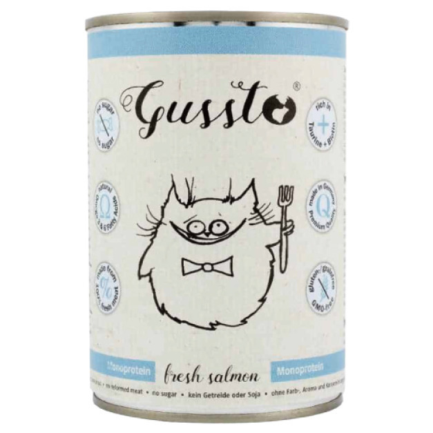 惡魔喵 天然無榖有機主食罐 野生鮭魚 400g