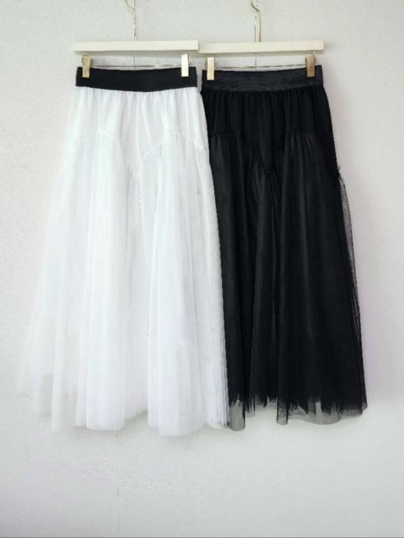 QQ84 紗網半截長裙