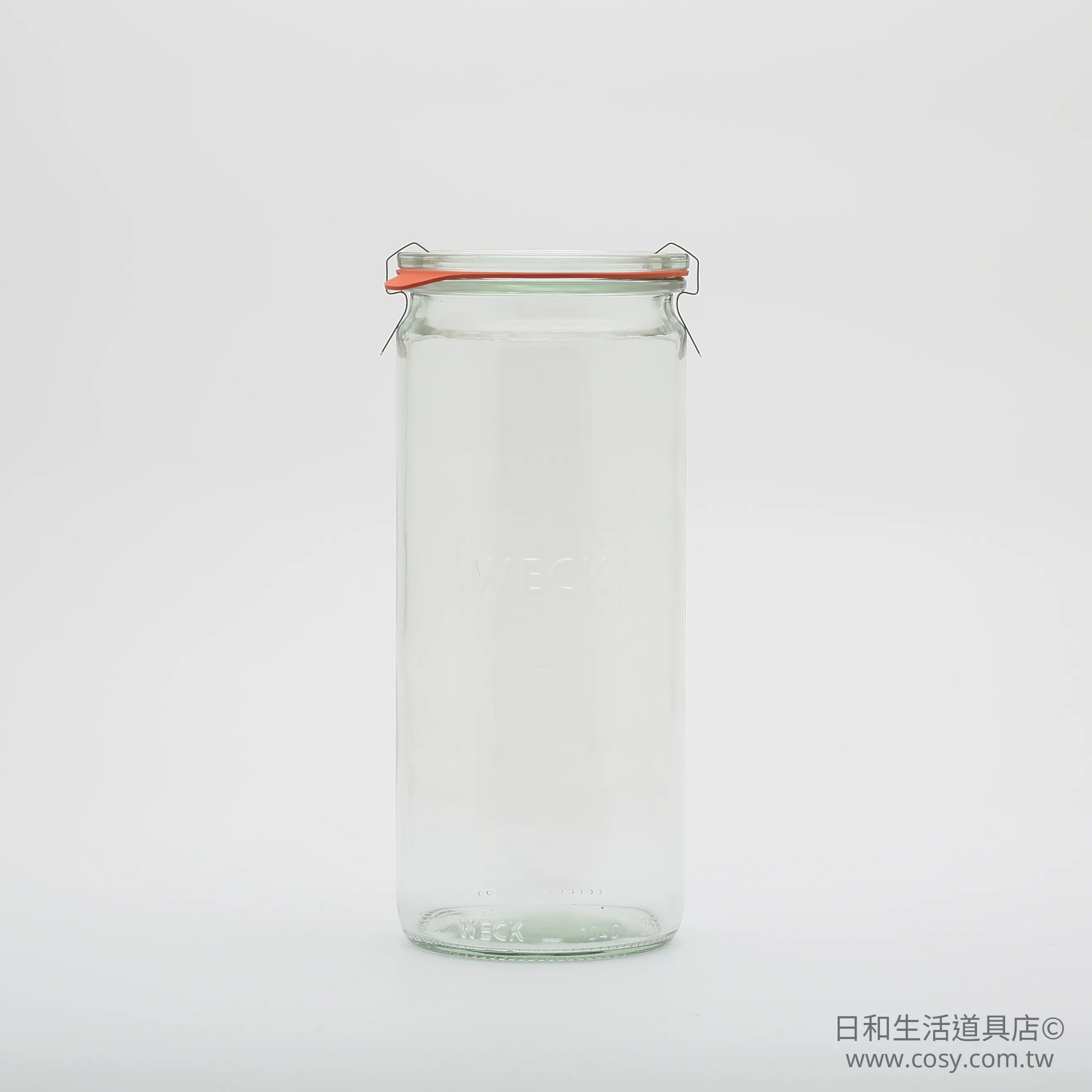 WECK 908 密封罐含密封圈與扣夾 Cylindrical Shape 1040ml (M)