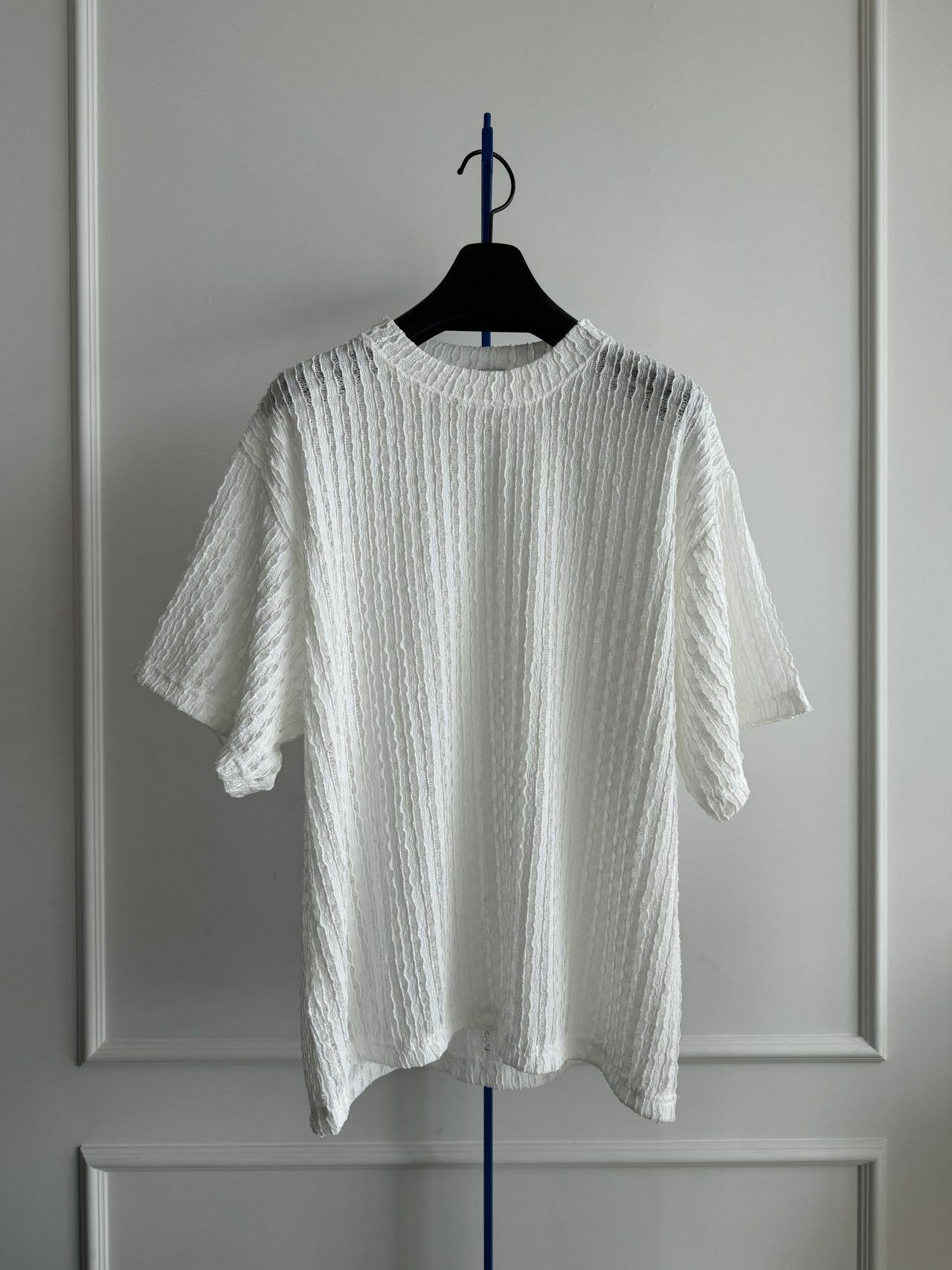 淨色網紋短袖Tee MALENKII-072T