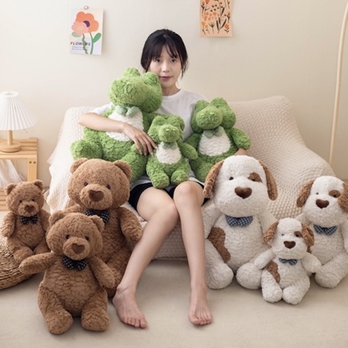 《50961》格紋領結玩偶(狗狗/熊熊/鱷魚)