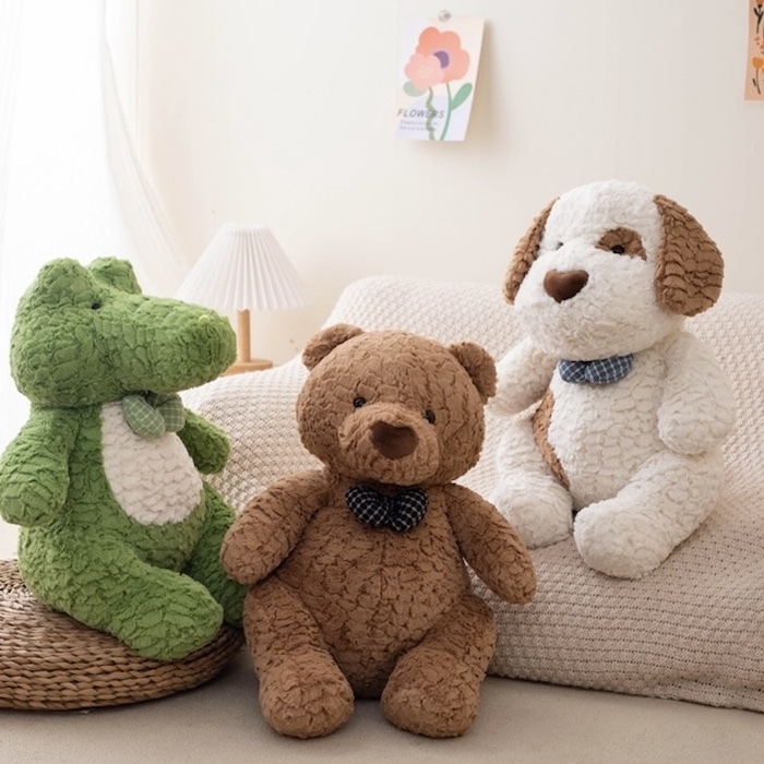 《50961》格紋領結玩偶(狗狗/熊熊/鱷魚)