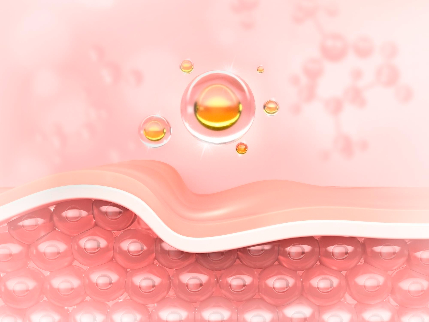 Cosmetic serum Oil drop on Saggy skin cell Skin Repair moisturizer collagen serum