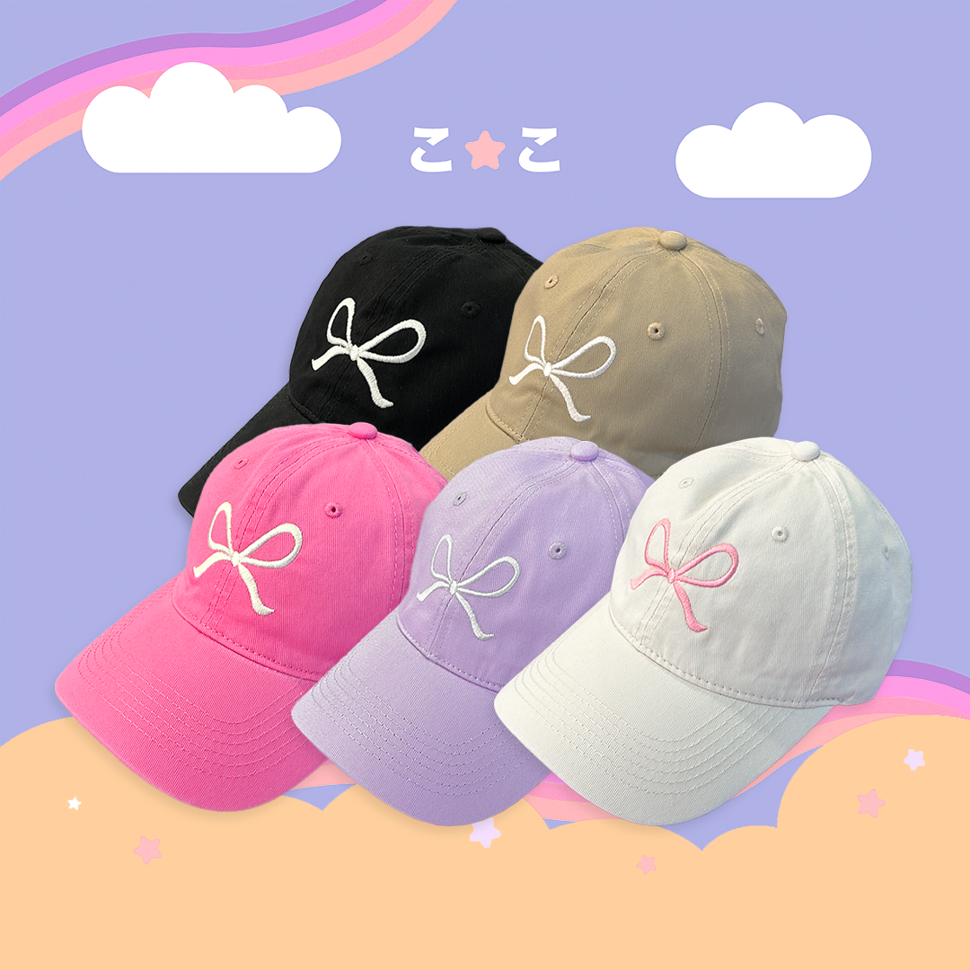 こ♡こ 蝴蝶結刺繡帽子