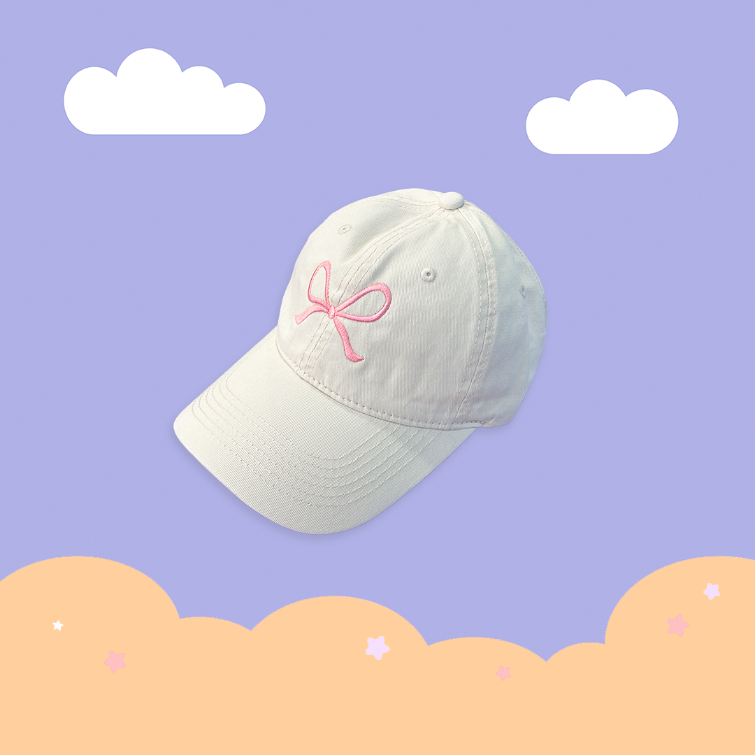 こ♡こ 蝴蝶結刺繡帽子