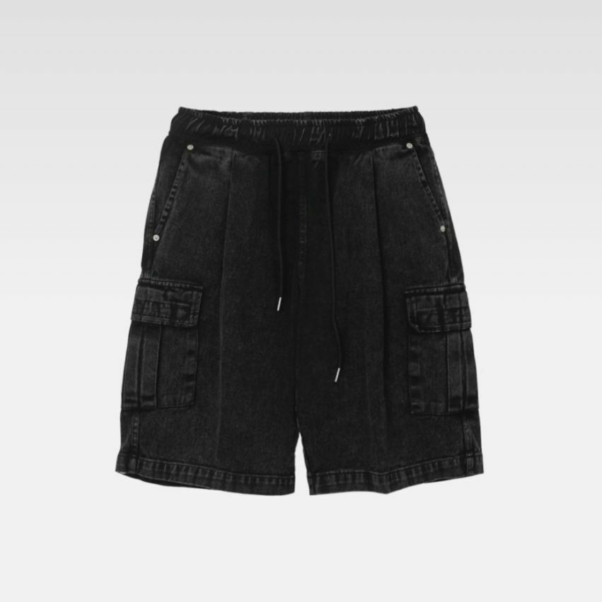 洗水工裝牛仔短褲 Clear-034P