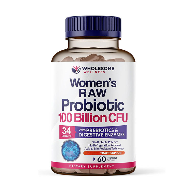 Wholesome Wellness Raw Probiotics for Women 50 Billion CFUs ,60 Veg Capsules