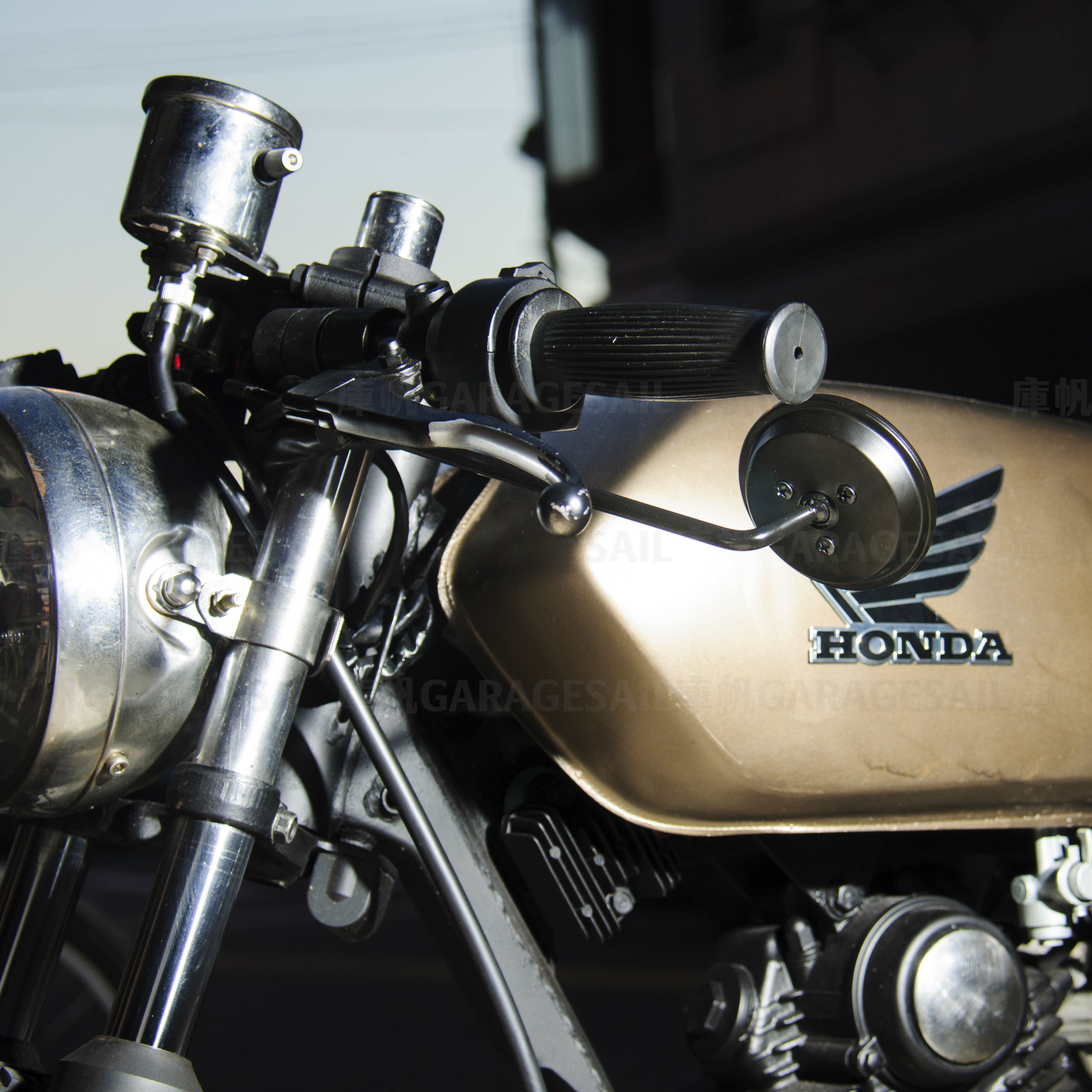 長桿 夾式 後照鏡 3吋圓 黑