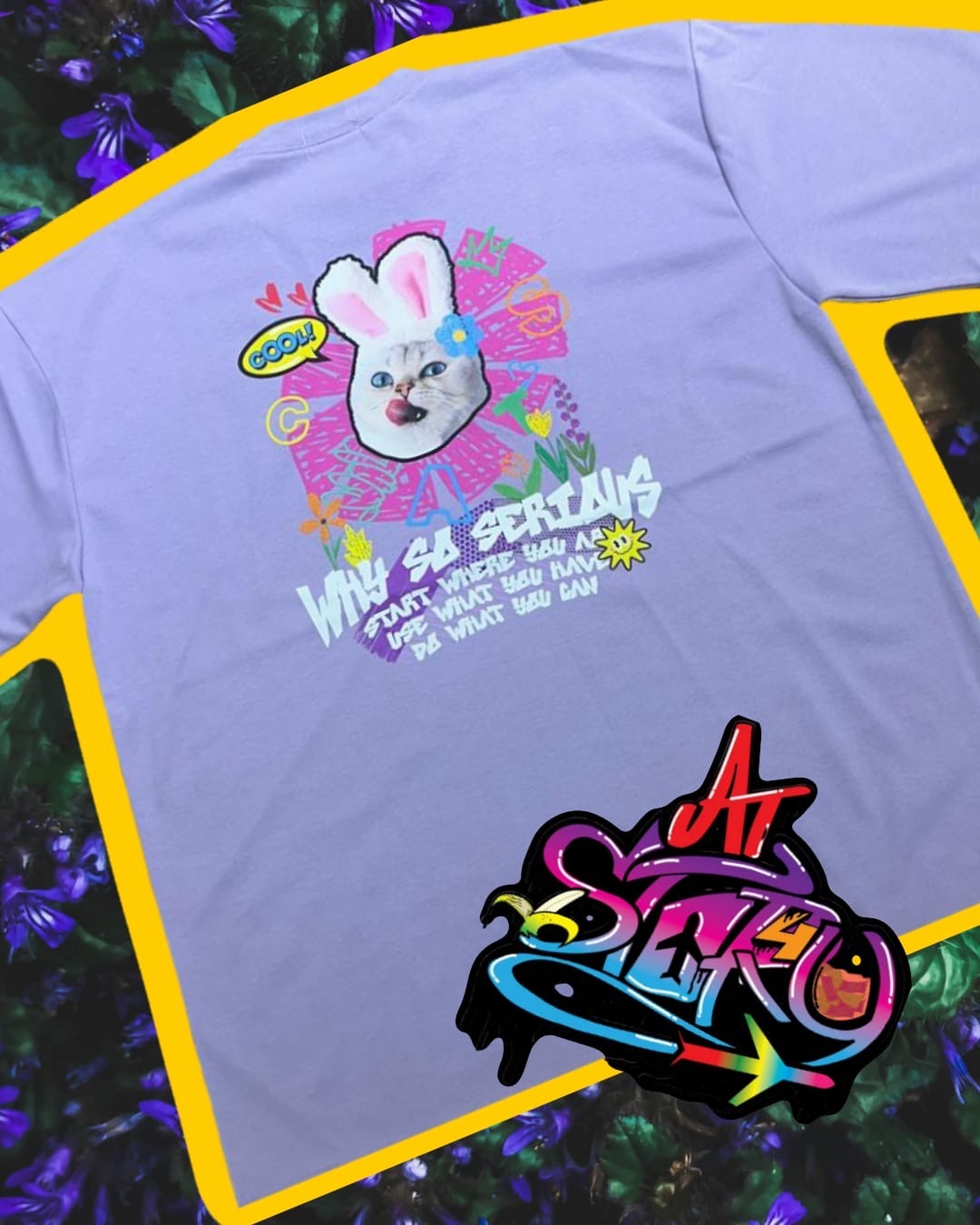 🇰🇷 韓國 貓咪扮兔兔 T-Shirts（K5/M711）