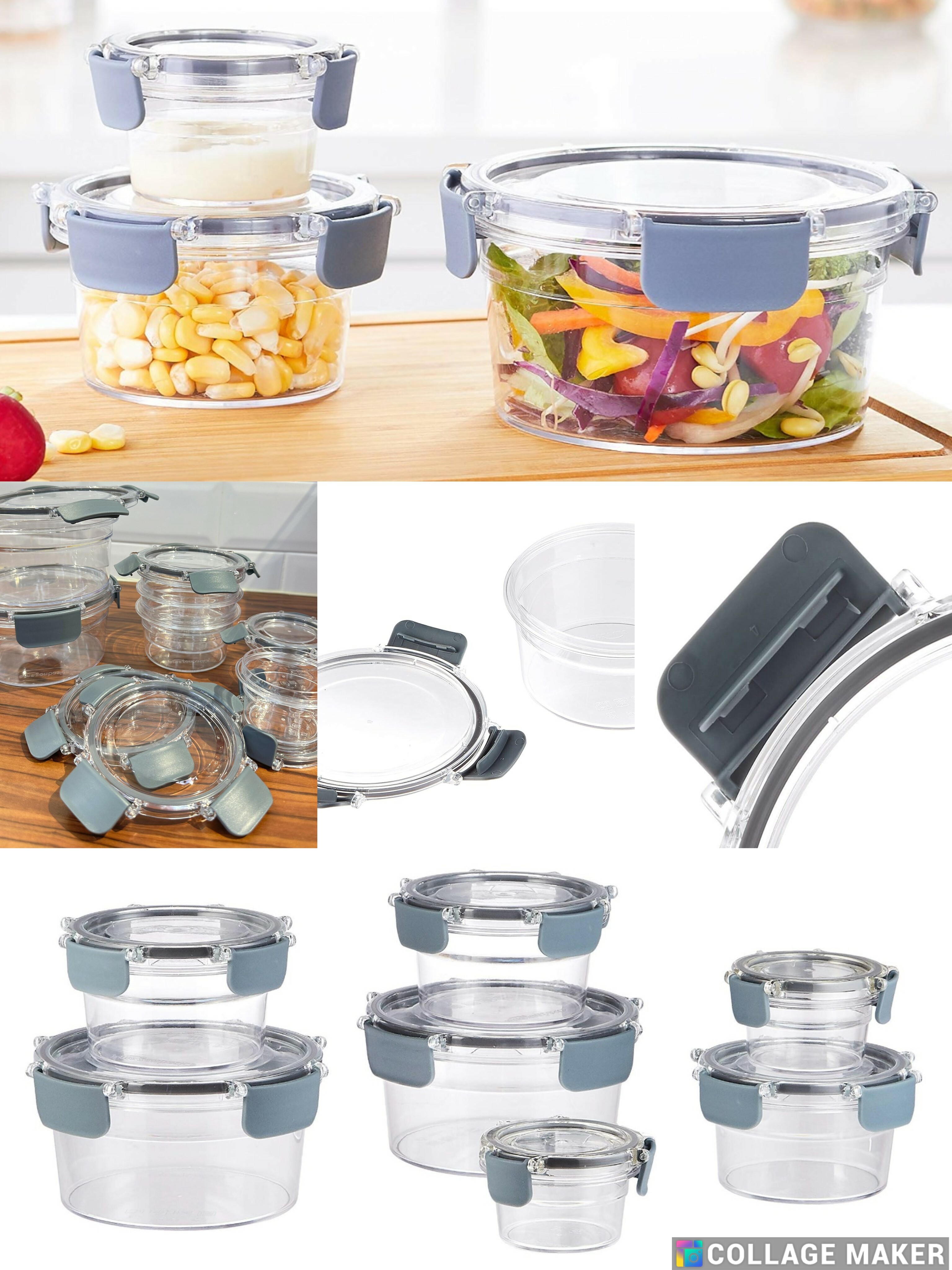 【現貨】A050902 Amazon Basics Tritan 圓形食物儲存盒連蓋 (7個裝)