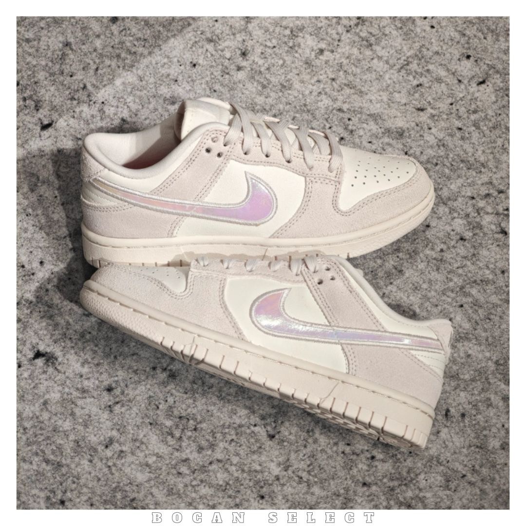 NIKE DUNK LOW "IRIDESCENT SWOOSH"  雷射 米灰 女鞋 （HF5074-133）
