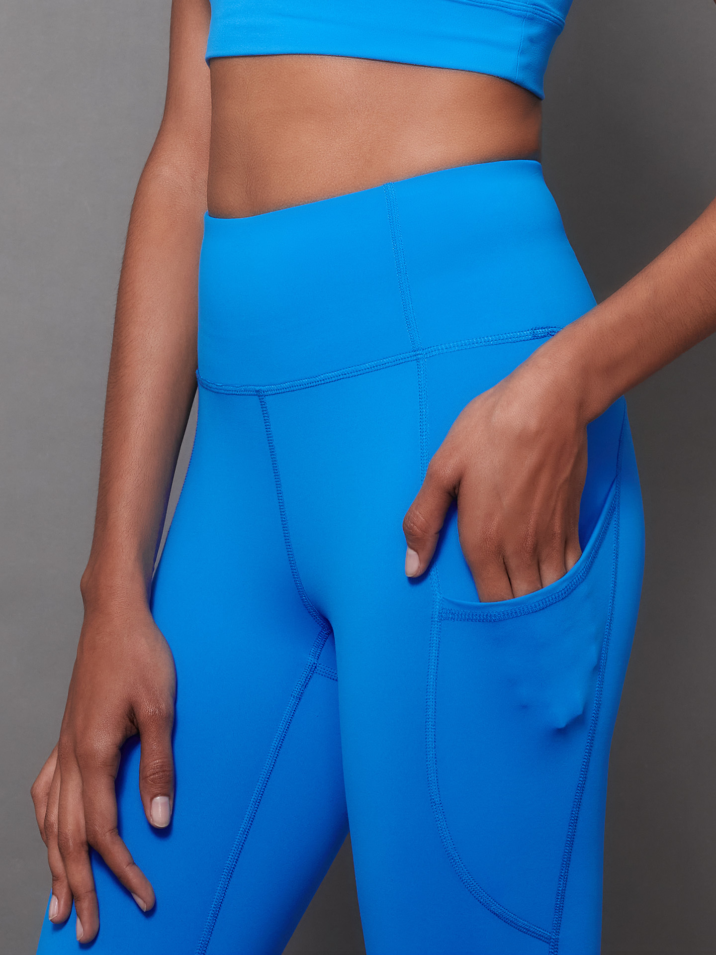 Hugged．It's worth 口袋設計緊身褲 - 馬里布藍