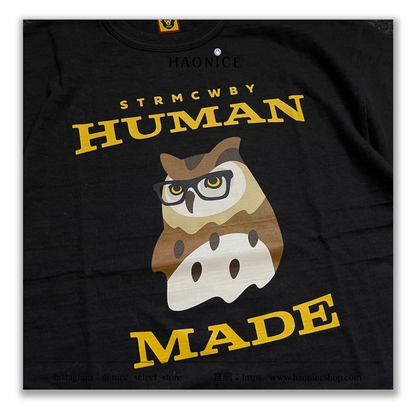 【NICE 歐美日韓代購】24SS新款🔥潮流品牌🔥HUMAN MADE 動物搞怪風 眼鏡貓頭鷹(貓頭鷹) 短袖 短T 情侶