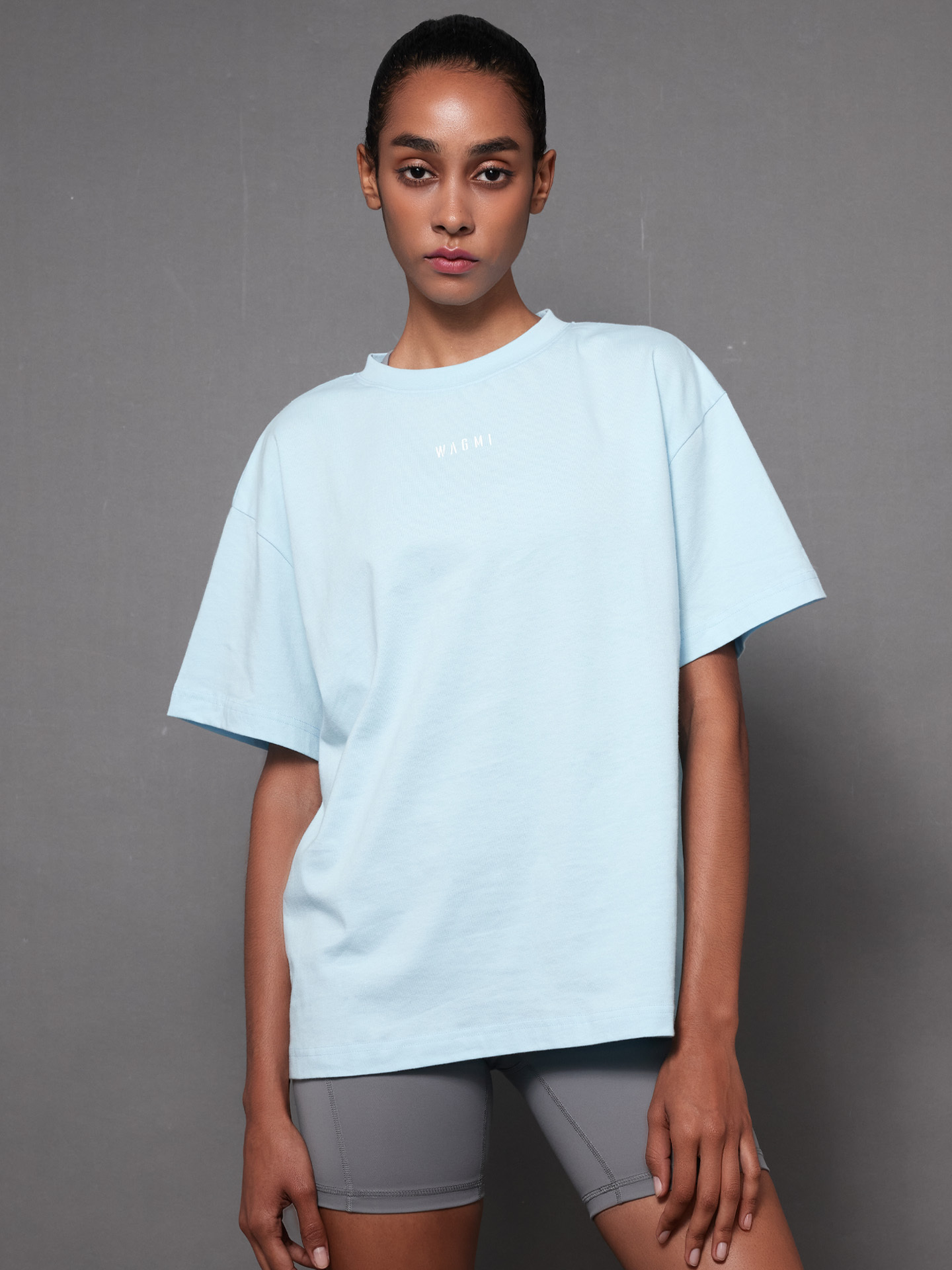 We Are All Gonna Make it 設計師塗鴉寬版T - 海島藍 女款