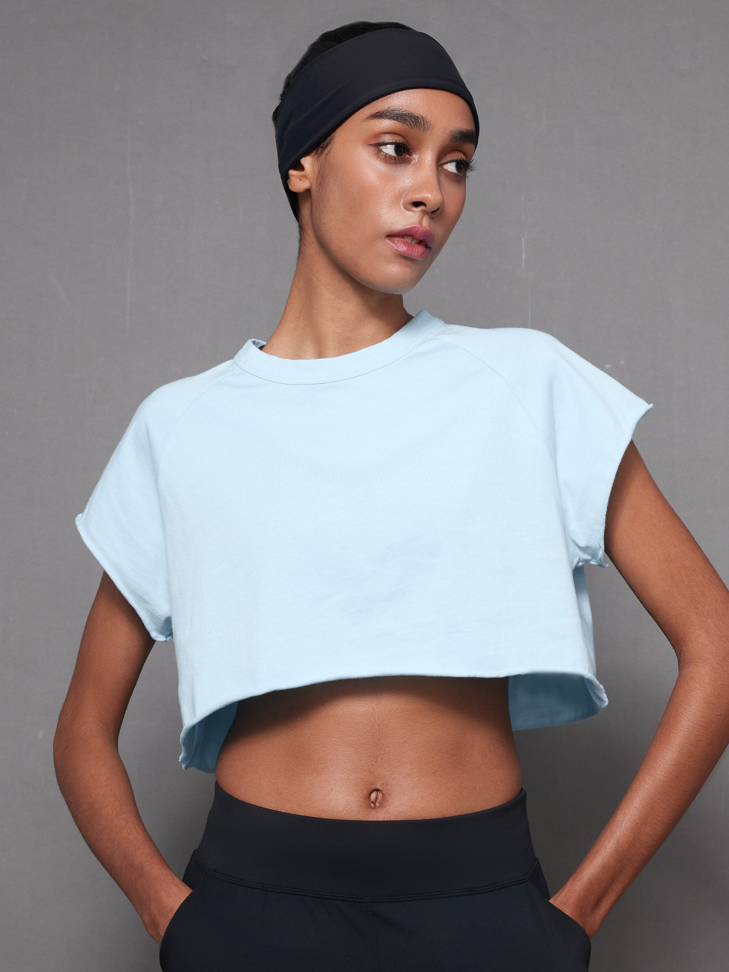 Need You Now 短版拉格蘭袖T - 海島藍