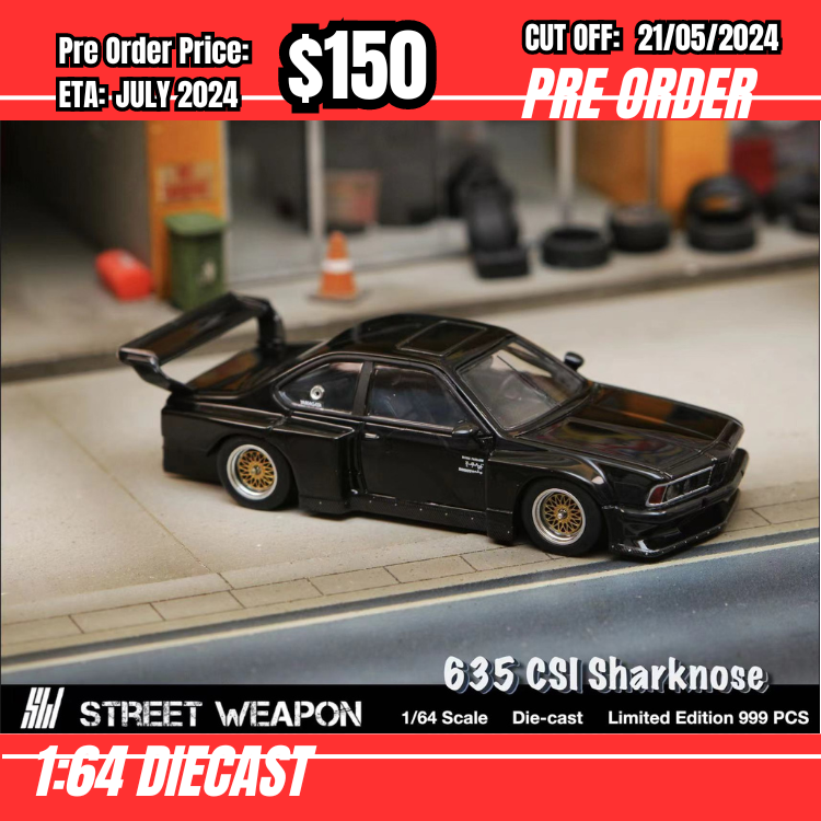 PO-$150 * Street Weapon * 1:64 635 CSi M6 Sharknose Black [OD09/05]