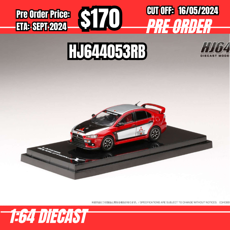 PO-$170 * Hobby Japan * 1:64 Mistubishi Lancer Evolution X Red Ralliart HJ644053RB [OD09/05]
