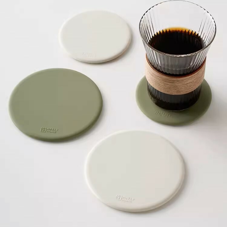 《4166》輕奢高級感矽膠格隔熱防水杯墊