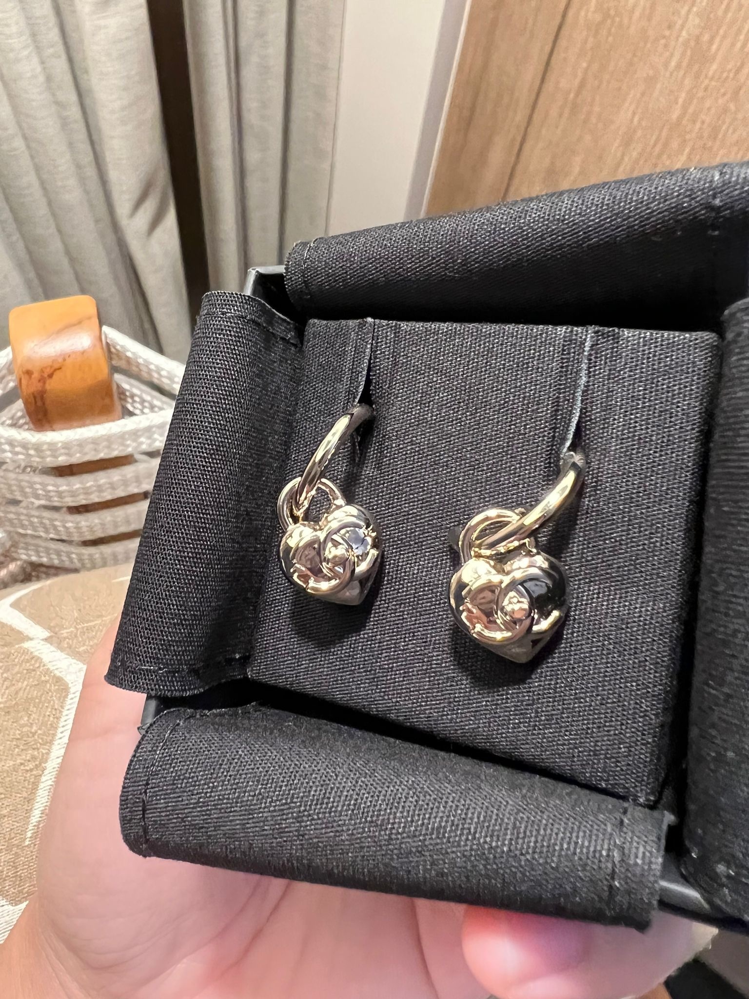 Chanel Earrings Heart Dropping