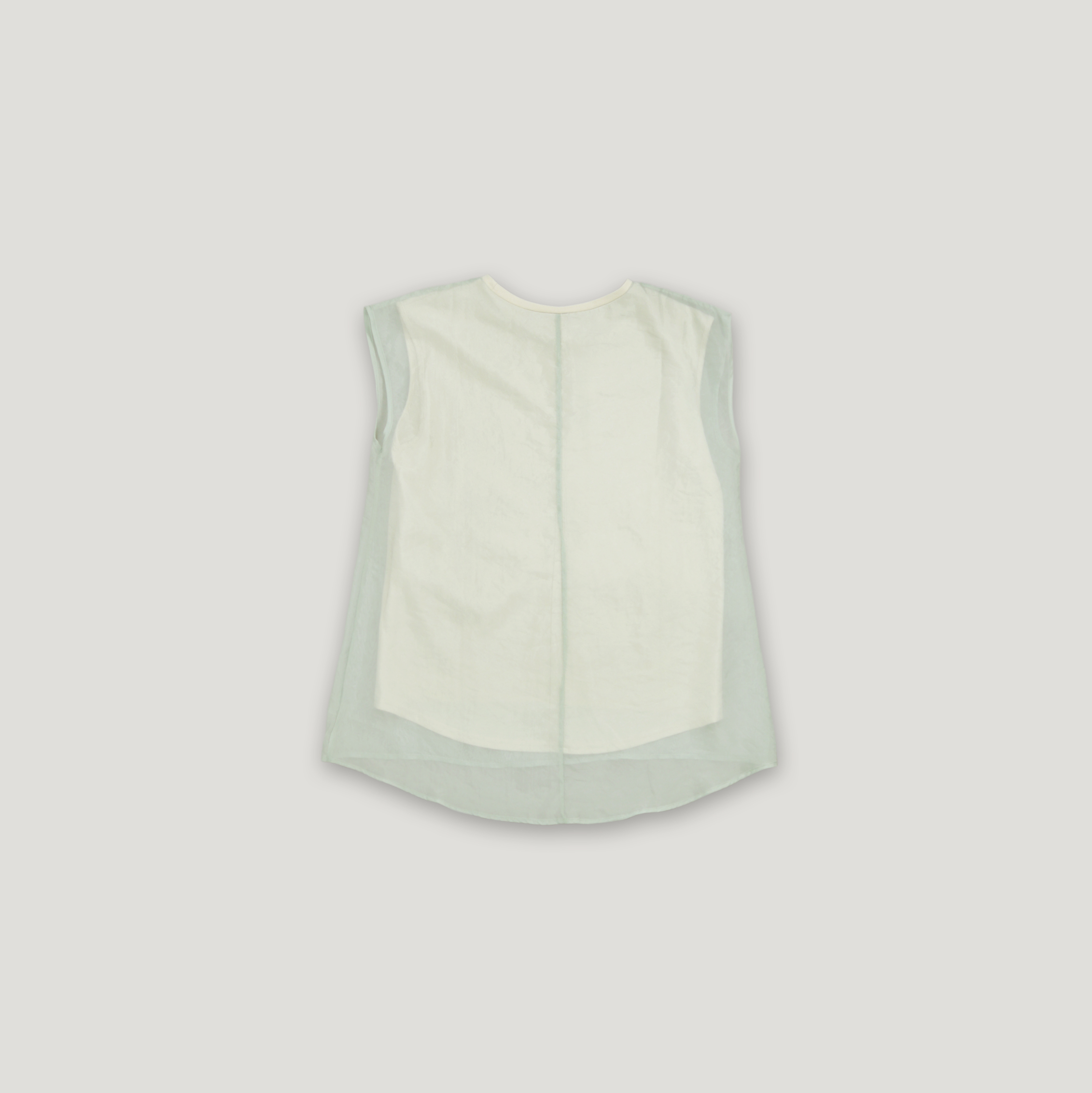 J.P.L. 圓領法式袖透紗雙層上衣 ╭ 3色 ╮