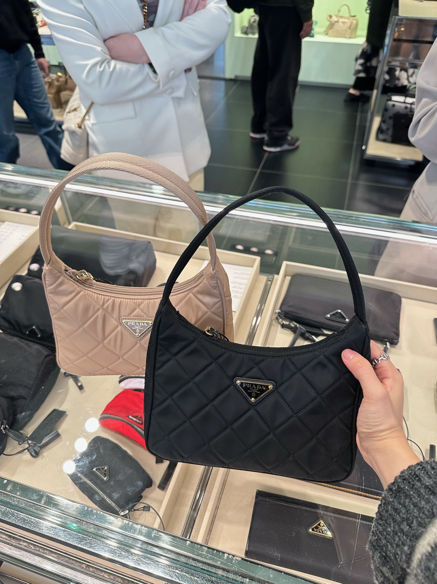 Outlet Prada Nylon Hobo Bag