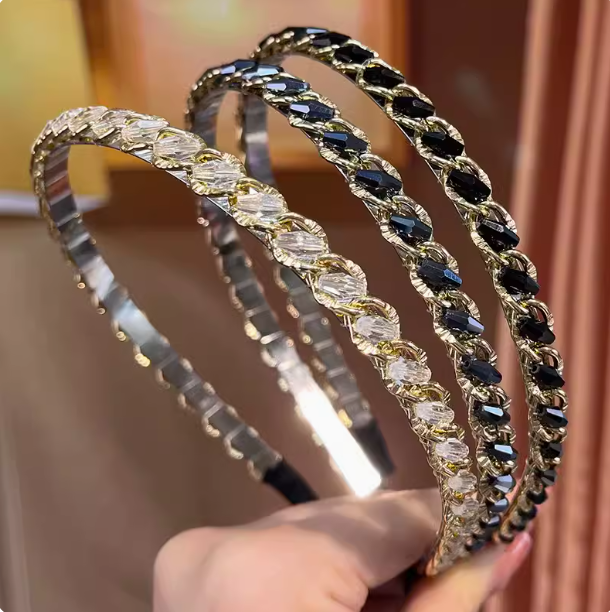 [2 FOR RM10] Vintage Chain Thin Crystal-like Headband