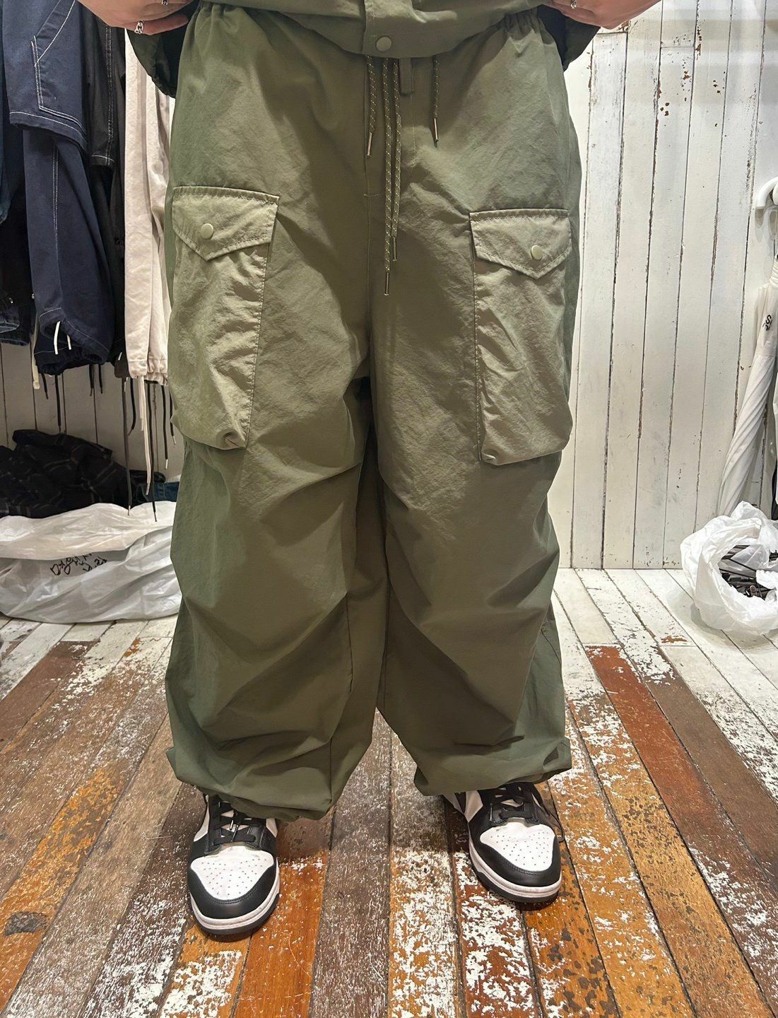 淨色工裝可束腳鬆身褲 FARMERS-006P