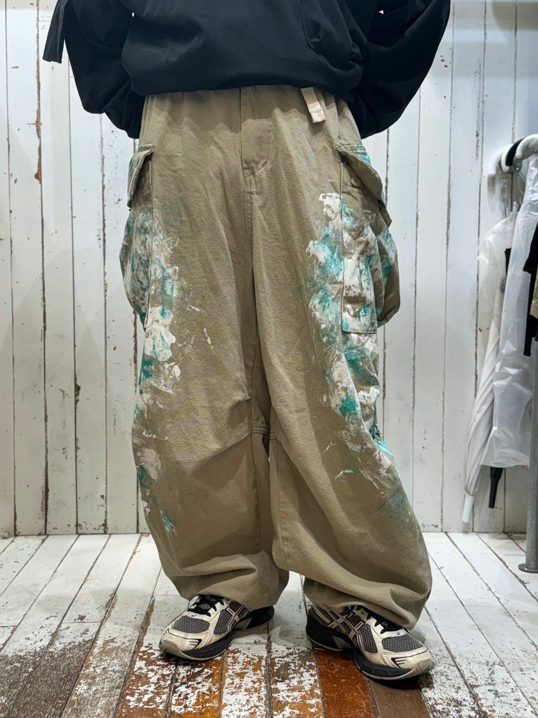 淨色油漆工裝可束腳鬆身褲 FARMERS-007P