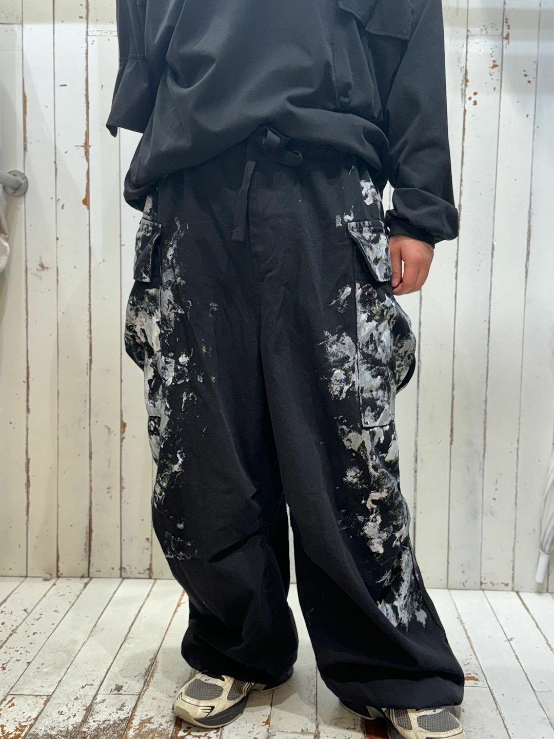 淨色油漆工裝可束腳鬆身褲 FARMERS-007P