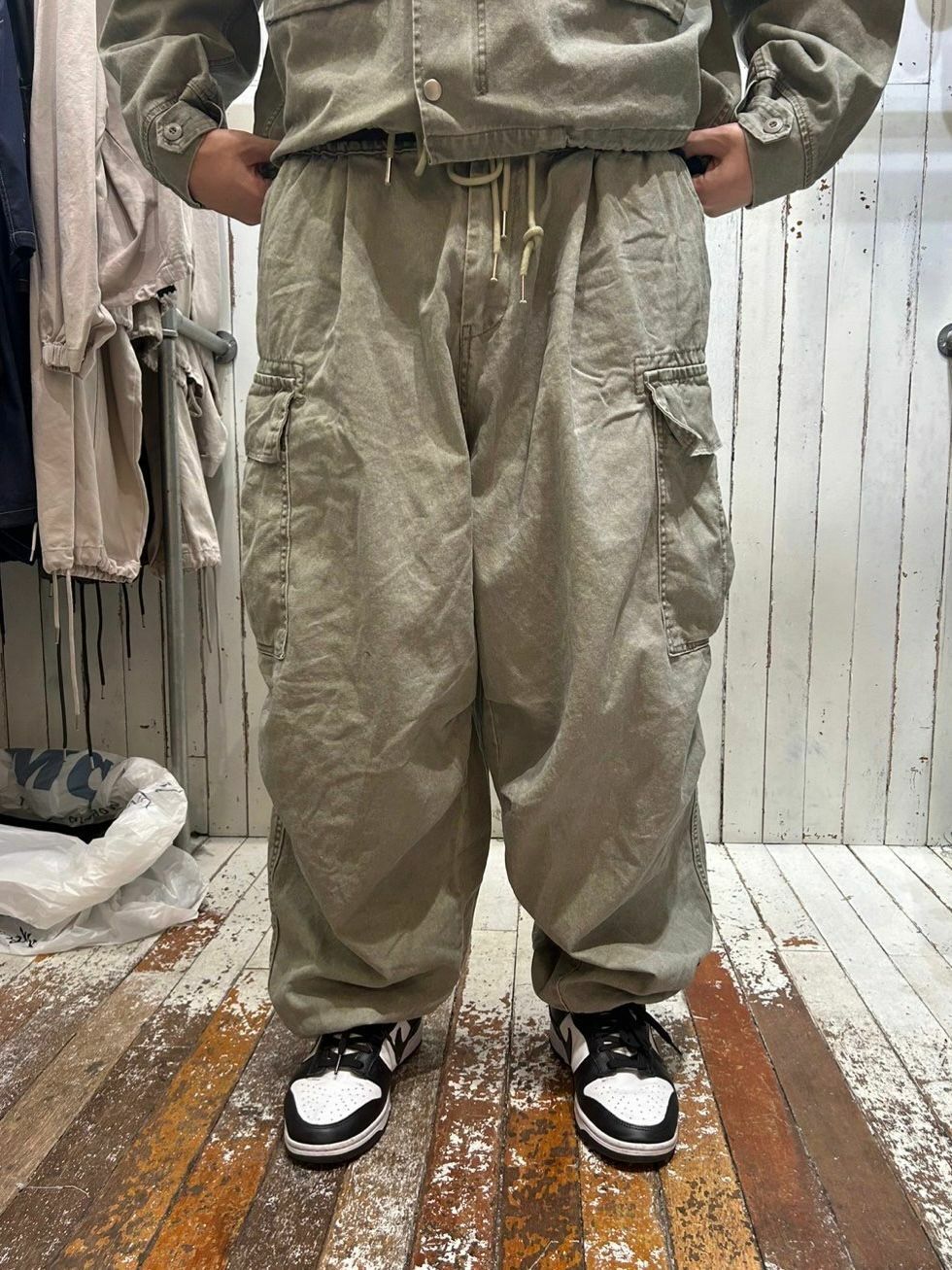 淨色工裝可束腳鬆身褲 FARMERS-008P