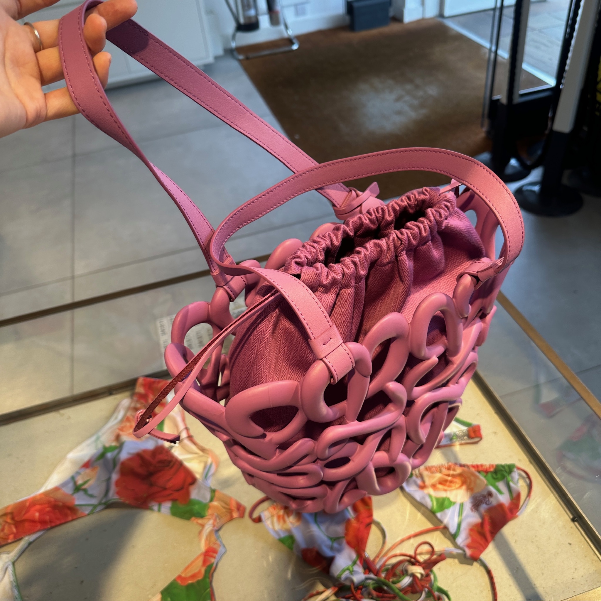 Loewe Anagram Inflated Bag in Rockrose
