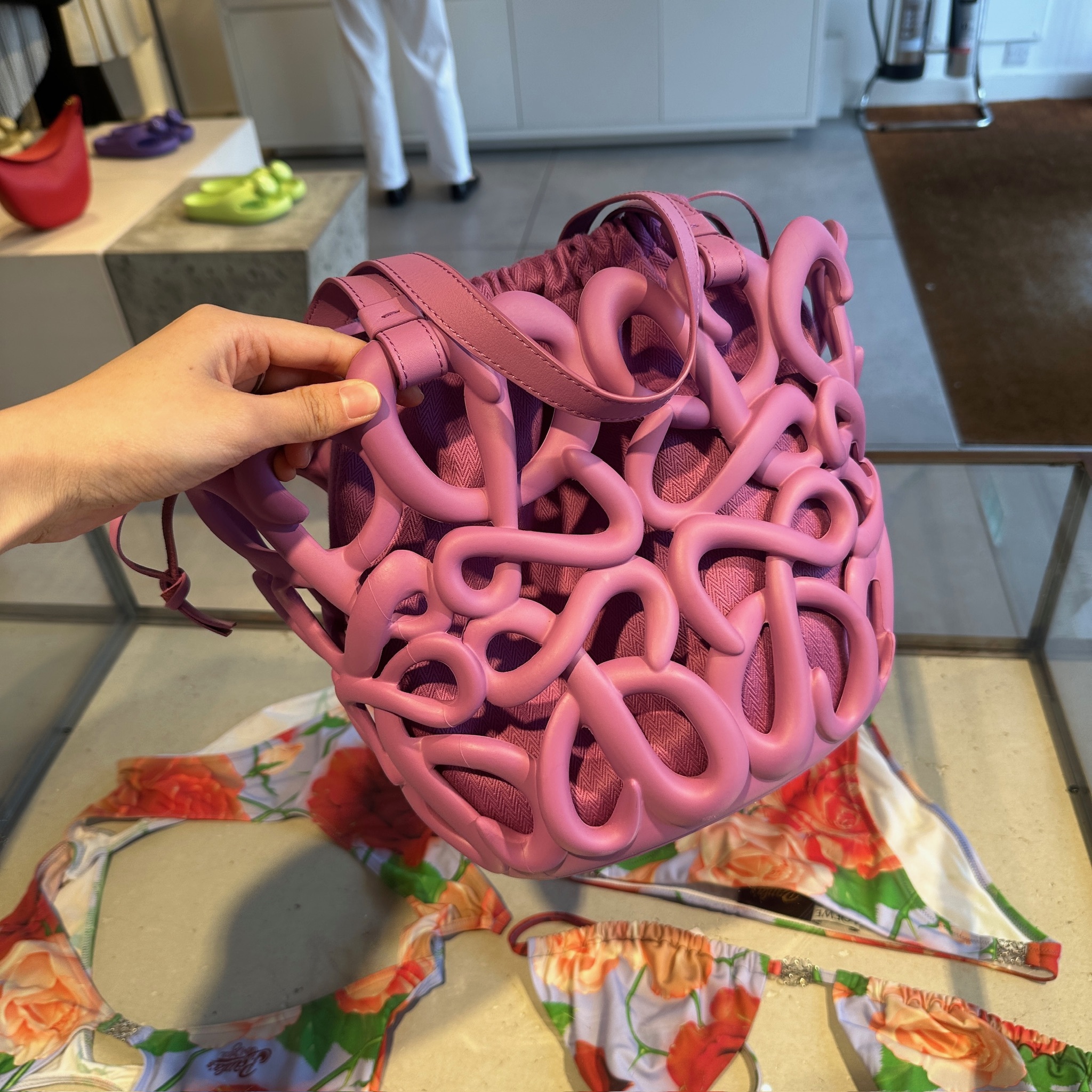 Loewe Anagram Inflated Bag in Rockrose