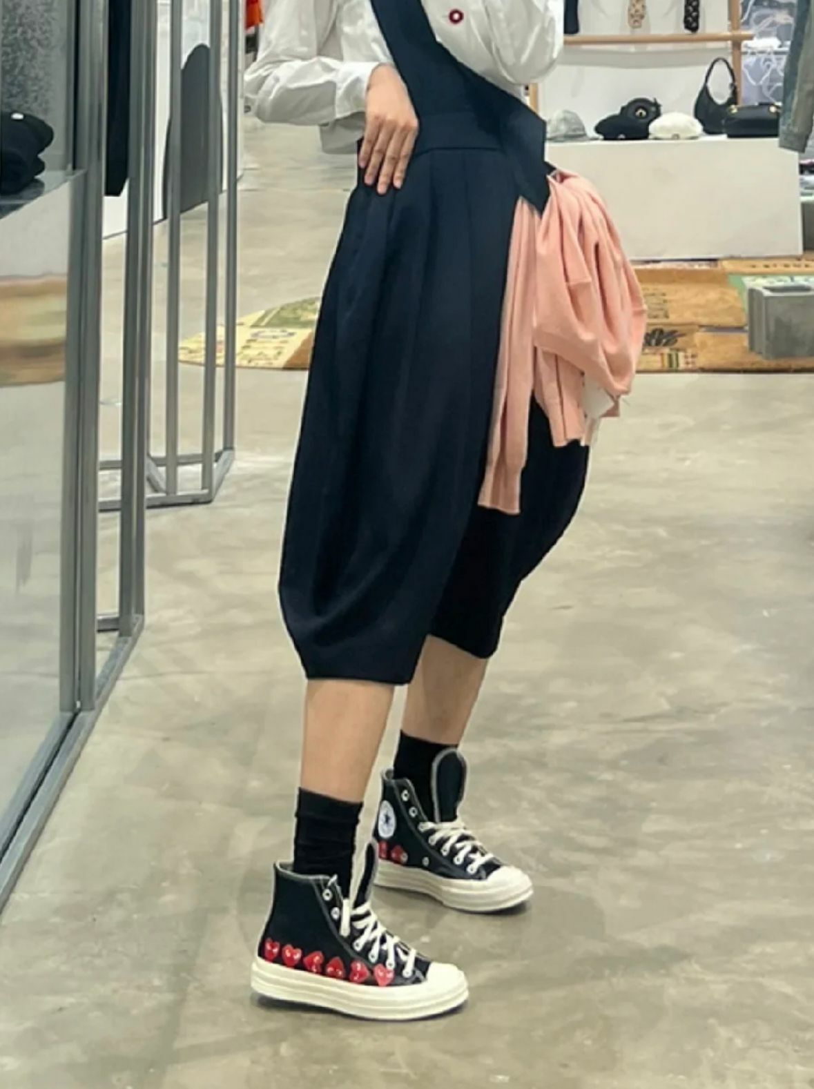 【預購】Comme des Garçons PLAY F050904 男裝高幫鞋（黑色）