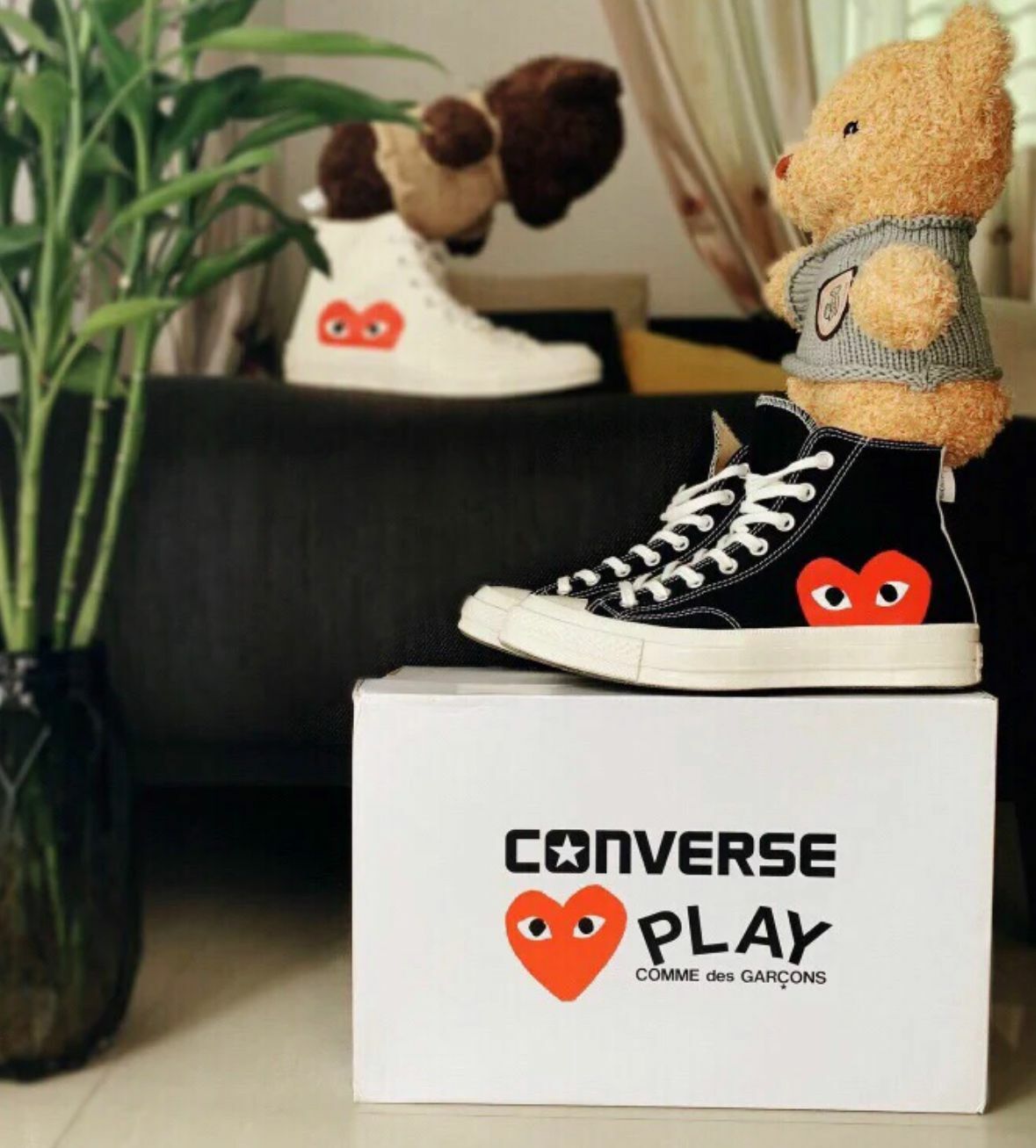 【預購】Comme des Garçons PLAY F050905 大愛心男裝高幫鞋