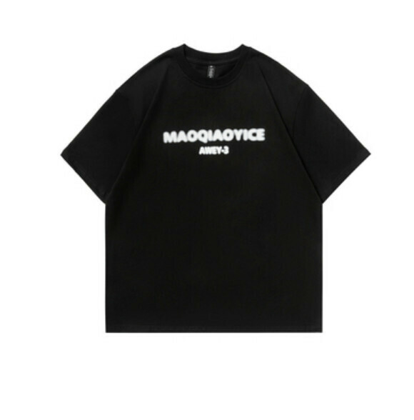 Monogram print short sleeve T (black) [M-2XL size] [Contact customer service to confirm the shipping size after placing an order]