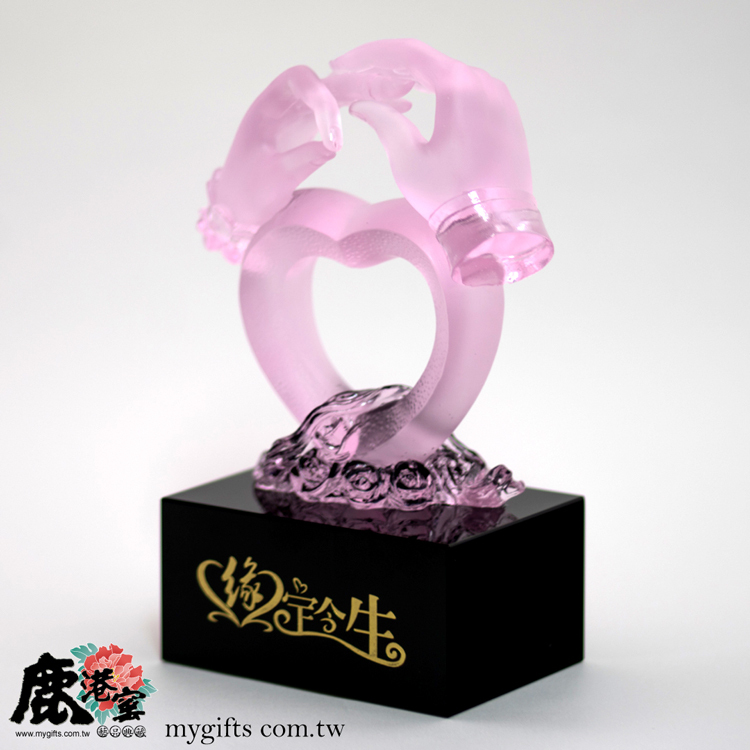 鹿港窯禮品館│琉璃工藝品-缘定今生│現代簡約家居裝飾品擺件 紀念日送新人禮物