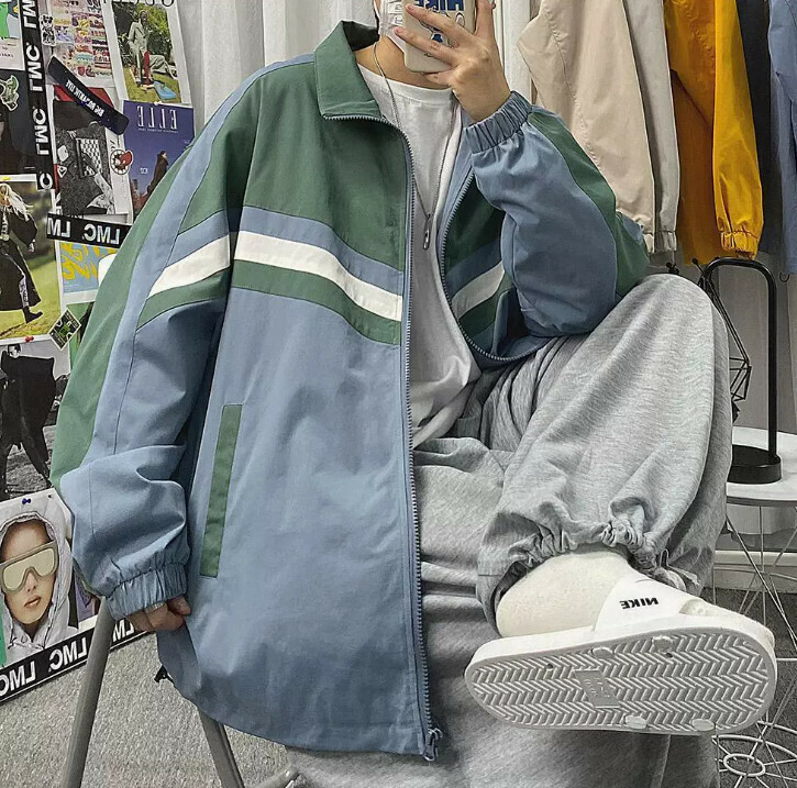 熱推春秋季衝鋒衣外套男（藍色 尺碼：S-3XL）（下單後聯絡客服確認發貨尺碼）
