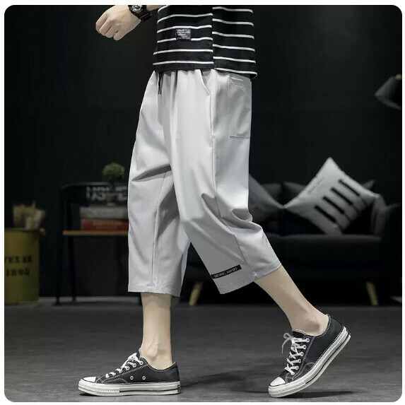 Summer cropped shorts men's (light gray [size M_5XL] (contact customer service to confirm the shipping size after placing an order))