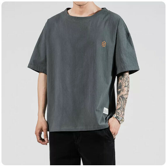 新款夏季短袖T恤男（墨綠色【M_5XL碼】（下單後聯繫客服確認發貨尺碼））