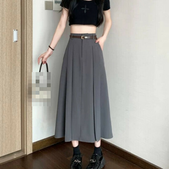 Hot selling loose long skirt [grey] [size S-XL] (please contact customer service to confirm the delivery size after placing the order)