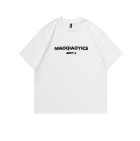 Monogram print short sleeve T (white) [M-2XL size] [Contact customer service to confirm the shipping size after placing an order]