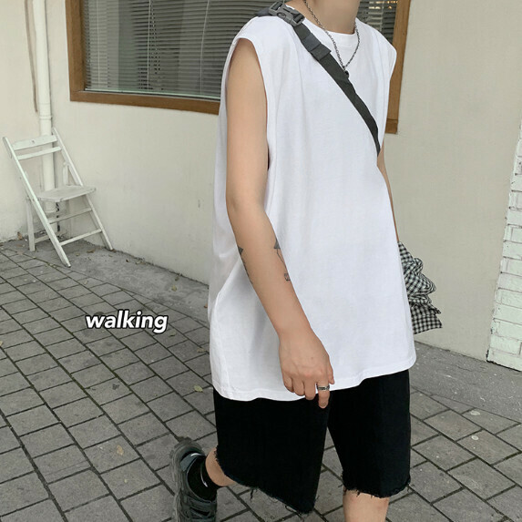 熱推無袖背心男夏（白色【M_5XL碼】（下單後聯繫客服確認發貨尺碼））