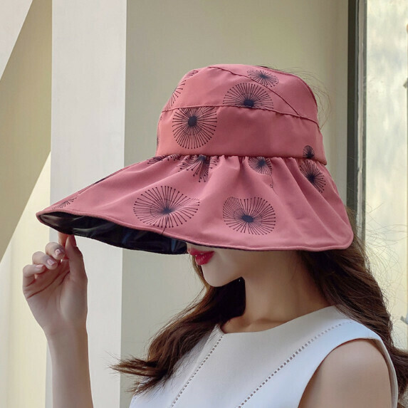 Hot selling foldable sun protection breathable fisherman hat for women (orange)