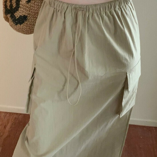Hot selling slit drawstring skirt [card color] [S-M size] (please contact customer service to confirm the delivery size after placing the order)