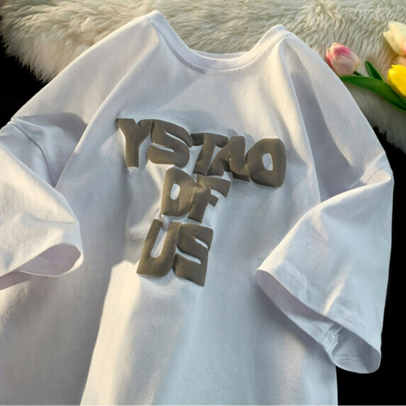 熱推字母印花短袖T卹男（白色【S_3XL碼】（下單後聯繫客服確認發貨尺碼））